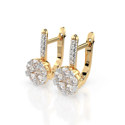 Illusion Earring (Round), 0.3 ct — 102-10015/4(3.4)