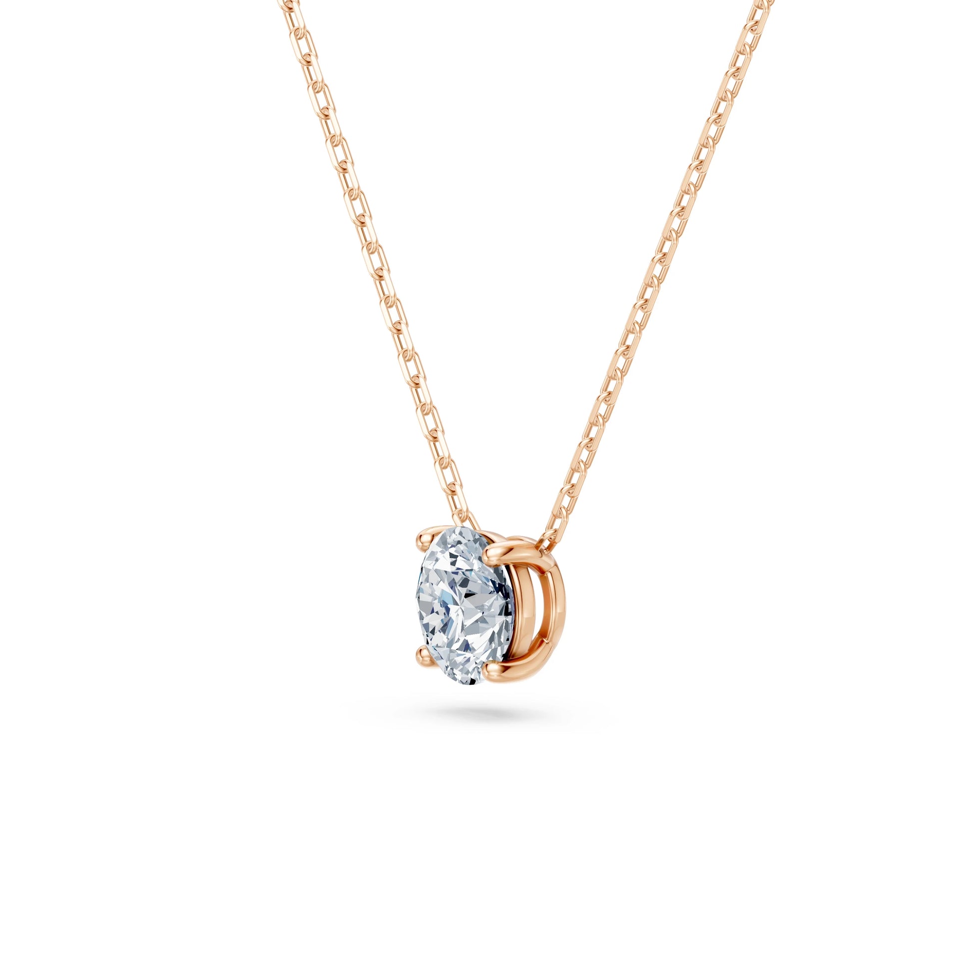 Round Brilliant Diamond Fine Solitaire Necklace 0.7ct by Qutahia Jewellery
