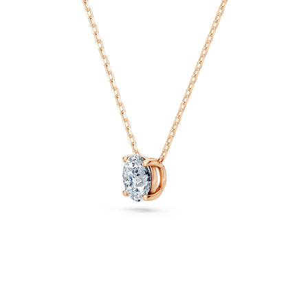 Round Brilliant Diamond Fine Solitaire Necklace 0.7ct by Qutahia Jewellery