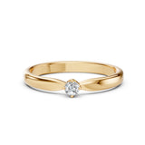 Solitaire Diamond Ring Round 0.1ct by Qutahia Jewellery