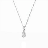 Diamond Pendant Necklace Pear 0.3ct by Qutahia Jewellery