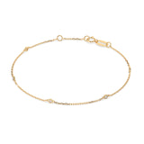 Diamond Bracelet Gold Round 0.07ct by Qutahia Jewellery