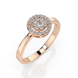 Illusion Diamond Ring Round 0.1ct by Qutahia Jewellery