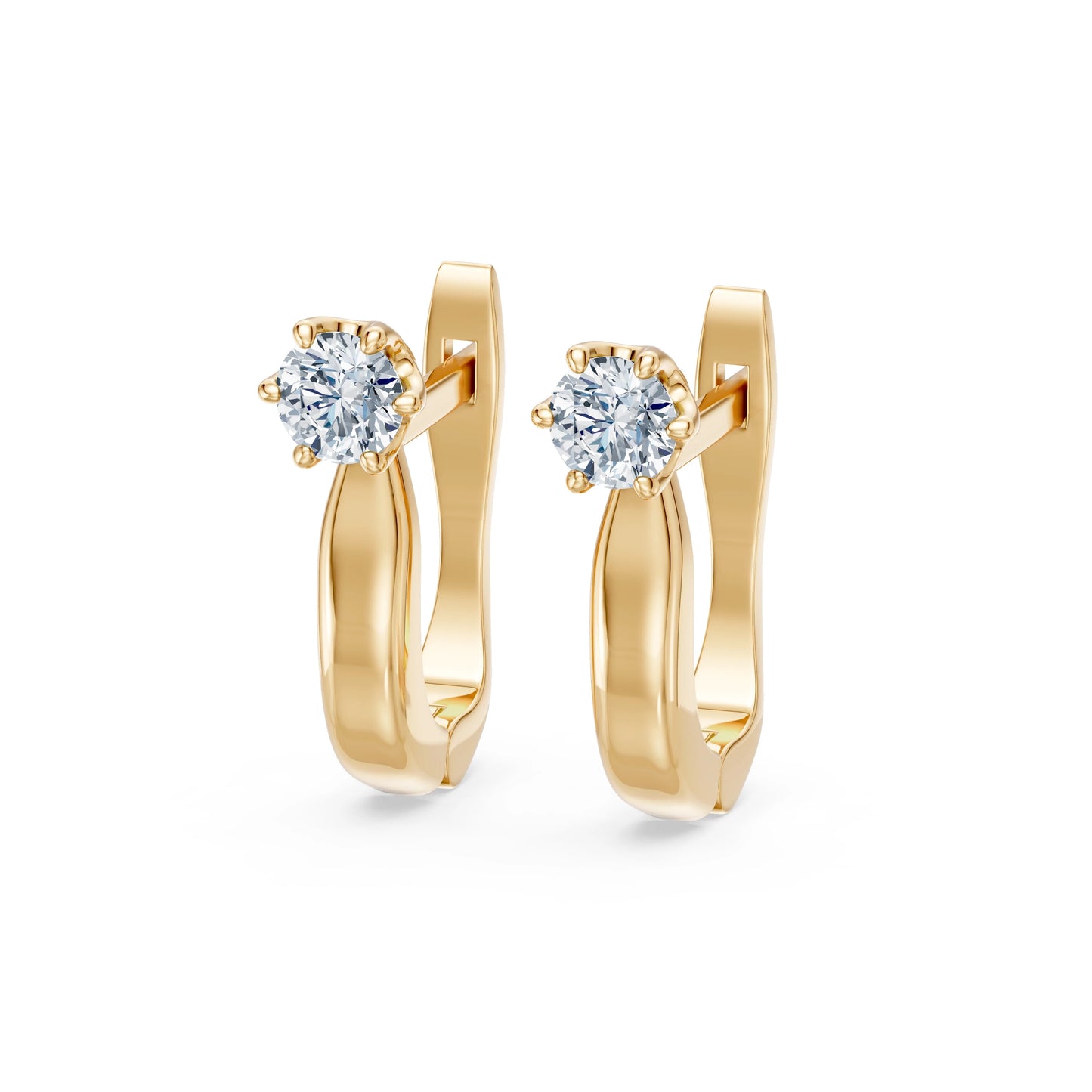 Solitaire English Lock Earring, 0.5 ct — 102-10040(4.0)
