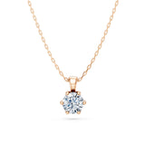 Round Brilliant Diamond Solitaire Necklace 0.5ct by Qutahia Jewellery