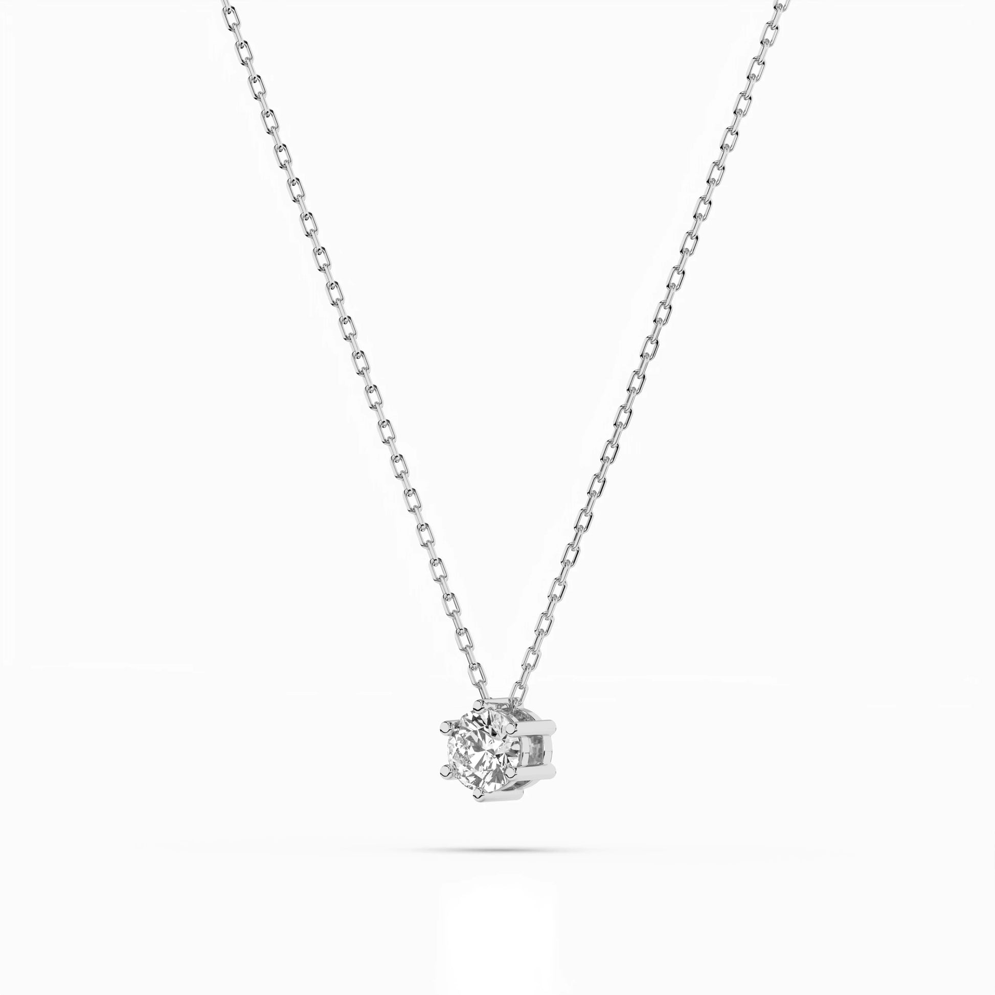 Solitaire Necklace (Round), 0.15 ct — 104-10003(3.4)