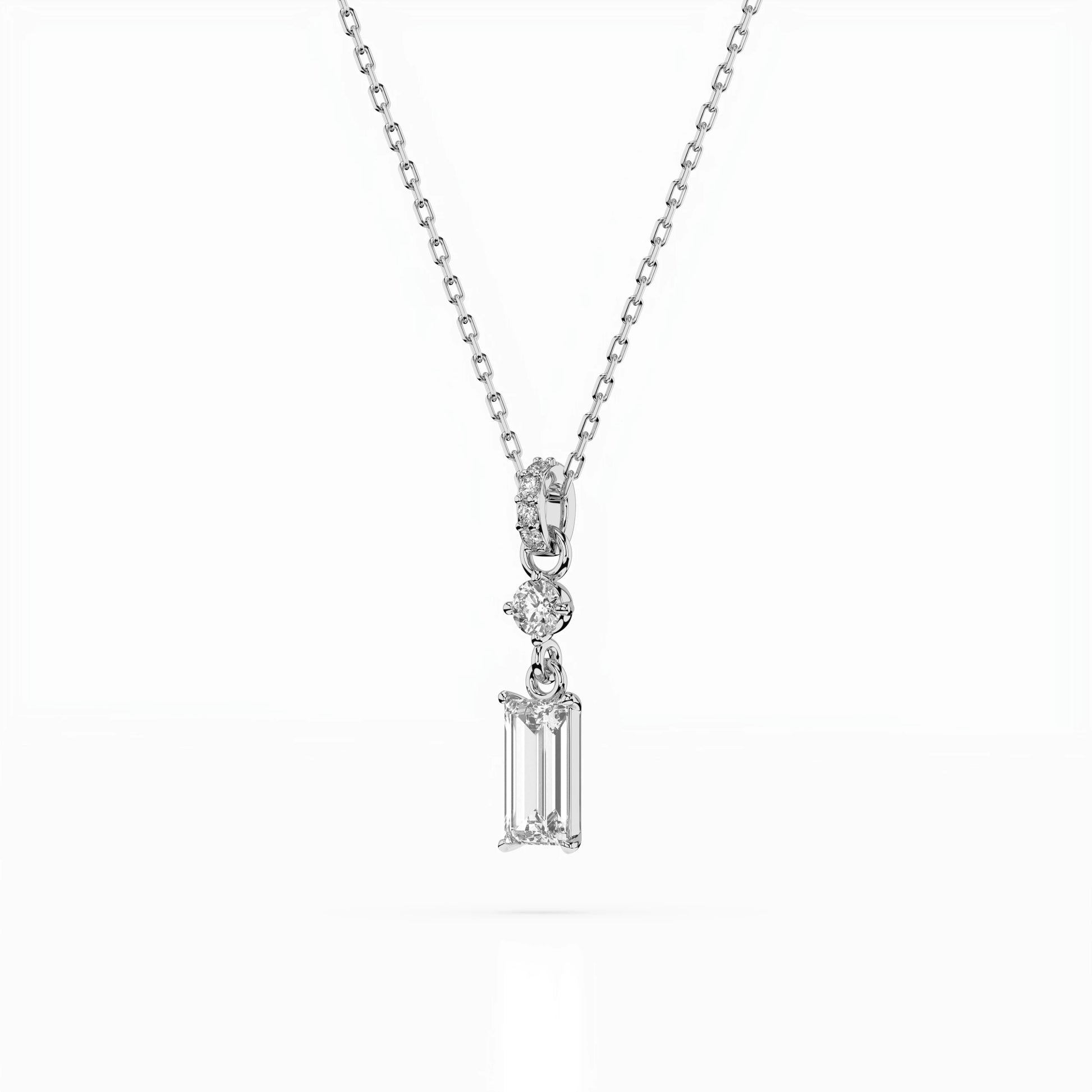 Solitaire Necklace (Baguette), 0.04 ct — 104-10071/3(0.30)BAQ