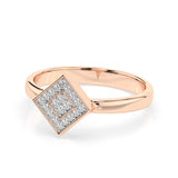 Illusion Diamond Ring Round 0.1ct by Qutahia Jewellery