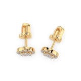 Illusion Diamond Earrings Round 0.12ct by Qutahia Jewellery