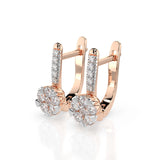 Illusion Diamond Earrings Round 0.12ct by Qutahia Jewellery