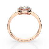 Illusion Diamond Ring Round 0.03ct by Qutahia Jewellery