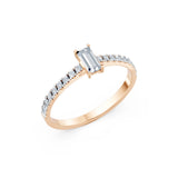 Solitaire Eternity Diamond Ring Baguette 0.3ct by Qutahia Jewellery