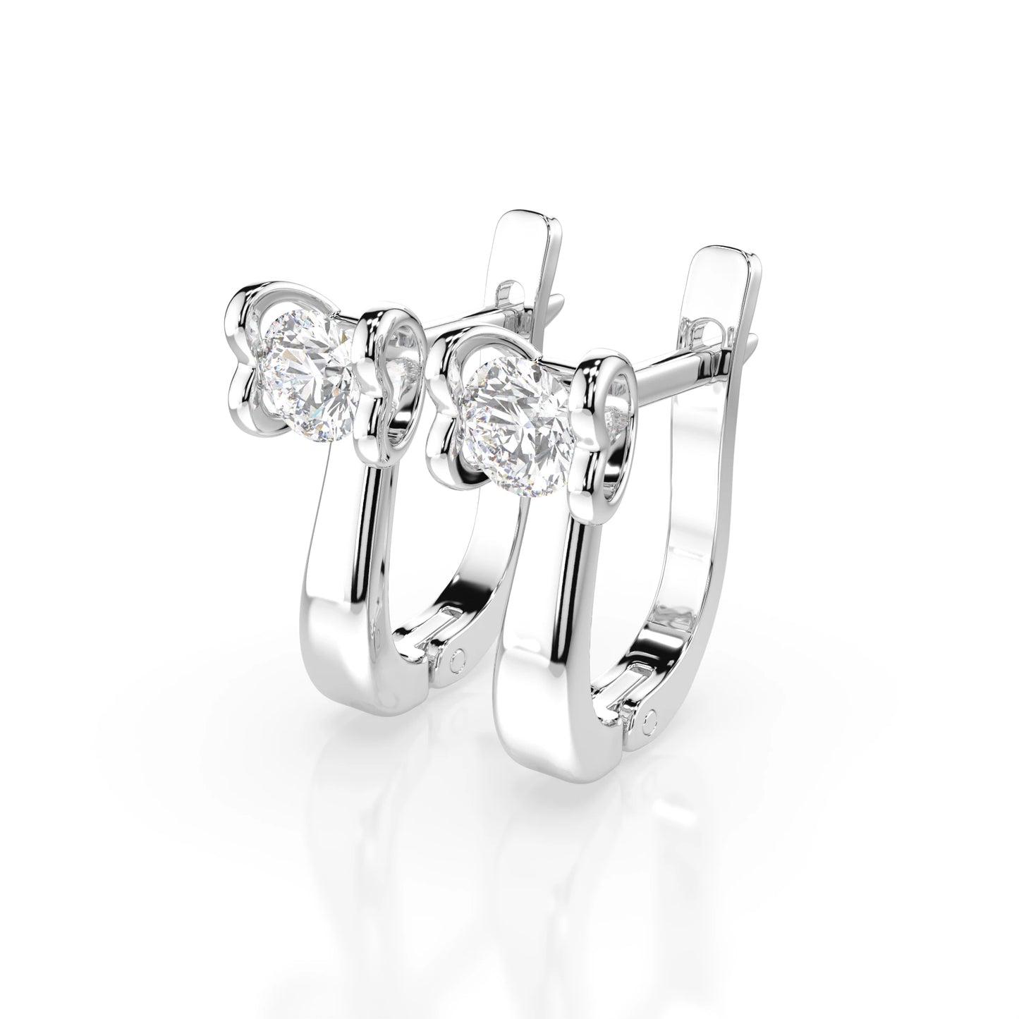 Solitaire English Lock Earring (Round), 0.5 ct — 102-10013(4.0)
