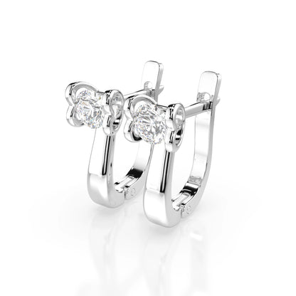 Solitaire English Lock Earring (Round), 0.5 ct — 102-10013(4.0)