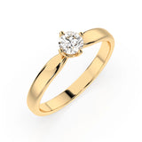 Solitaire Diamond Ring Round 0.3ct by Qutahia Jewellery