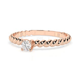 Solitaire Diamond Ring Round 0.06ct by Qutahia Jewellery