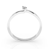 Solitaire Diamond Ring Round 0.04ct by Qutahia Jewellery