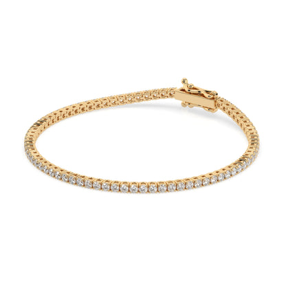 2 ct diamond tennis bracelet 2.31ct in solid gold, view 5, by Qutahia Jewelry