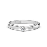 Solitaire Diamond Ring Round 0.1ct by Qutahia Jewellery