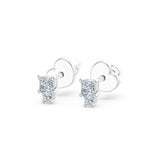 Small Diamond Earrings Princess 0.2ct by Qutahia Jewellery