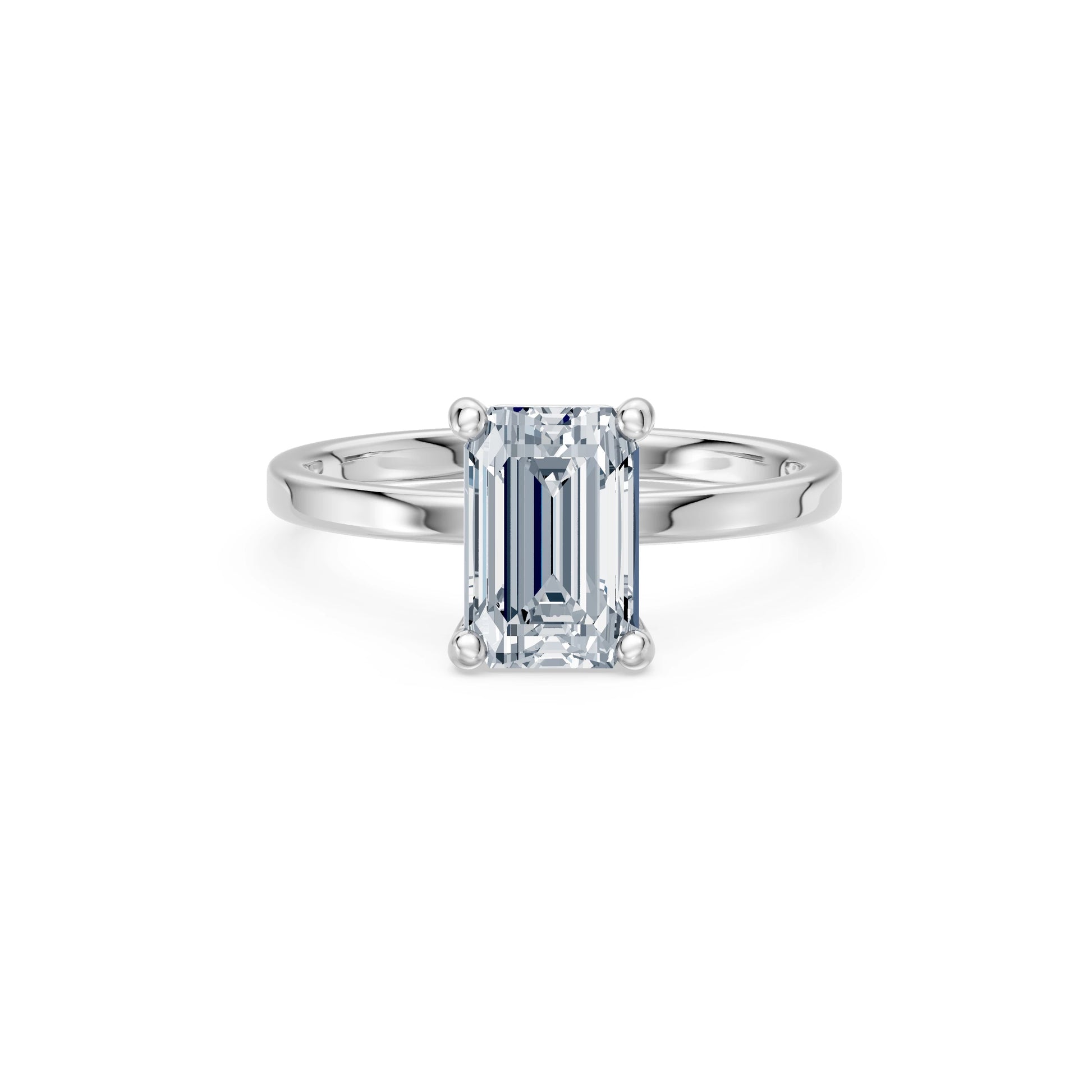 Emerald Lab Grown Diamond Solitaire Engagement Ring 2.0ct by Qutahia Jewellery