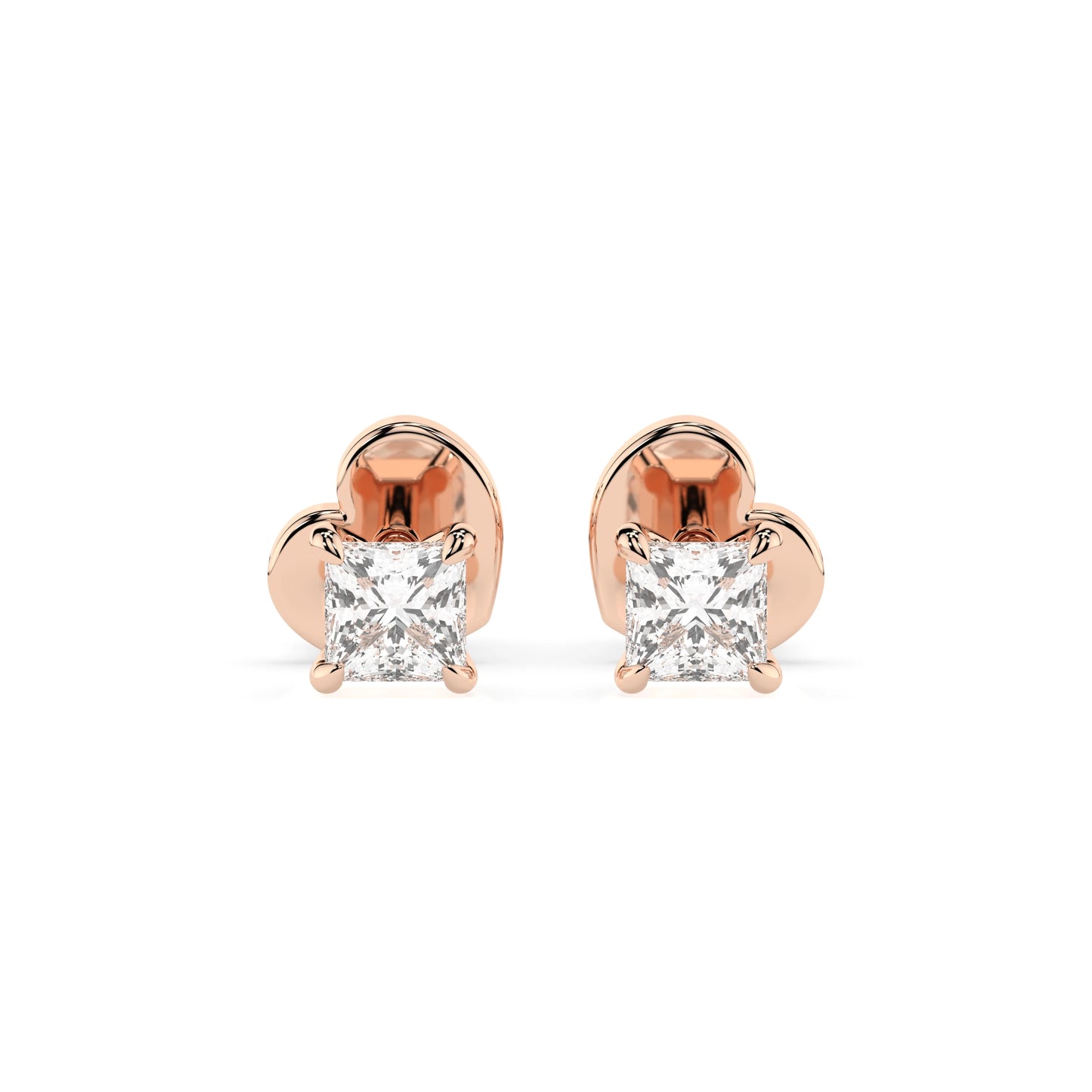 Solitaire Butterfly Earring (Princess), 0.2 ct — 102-10113(2.5)PR