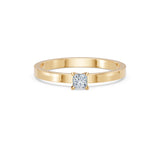 Solitaire Diamond Ring Princess 0.17ct by Qutahia Jewellery