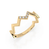 Minimalist Diamond Ring Round 0.05ct by Qutahia Jewellery