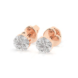 Illusion Diamond Earrings Round 0.03ct by Qutahia Jewellery