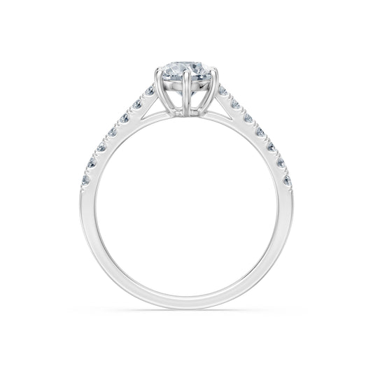 Round Brilliant Diamond Pave Eternity Ring 0.7ct by Qutahia Jewellery