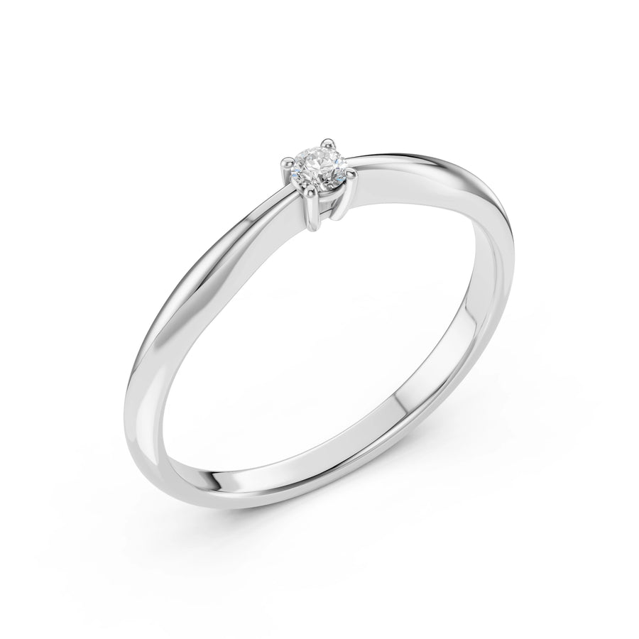 Solitaire Ring (Round), 0.1 ct — 101-10021(3.0)