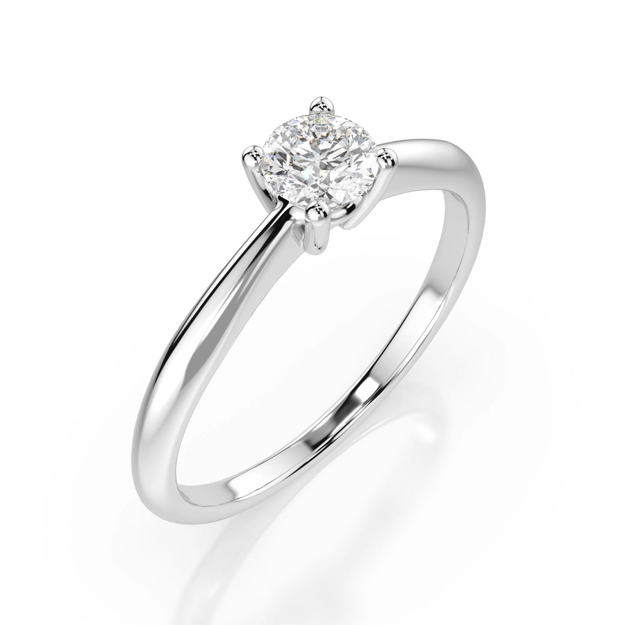 Solitaire Diamond Ring Round 0.3ct by Qutahia Jewellery