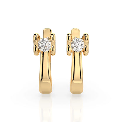 Solitaire English Lock Earring (Round), 0.2 ct — 102-10013(3.0)