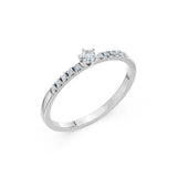 Solitaire Eternity Diamond Ring Round Brilliant 0.07ct by Qutahia Jewellery