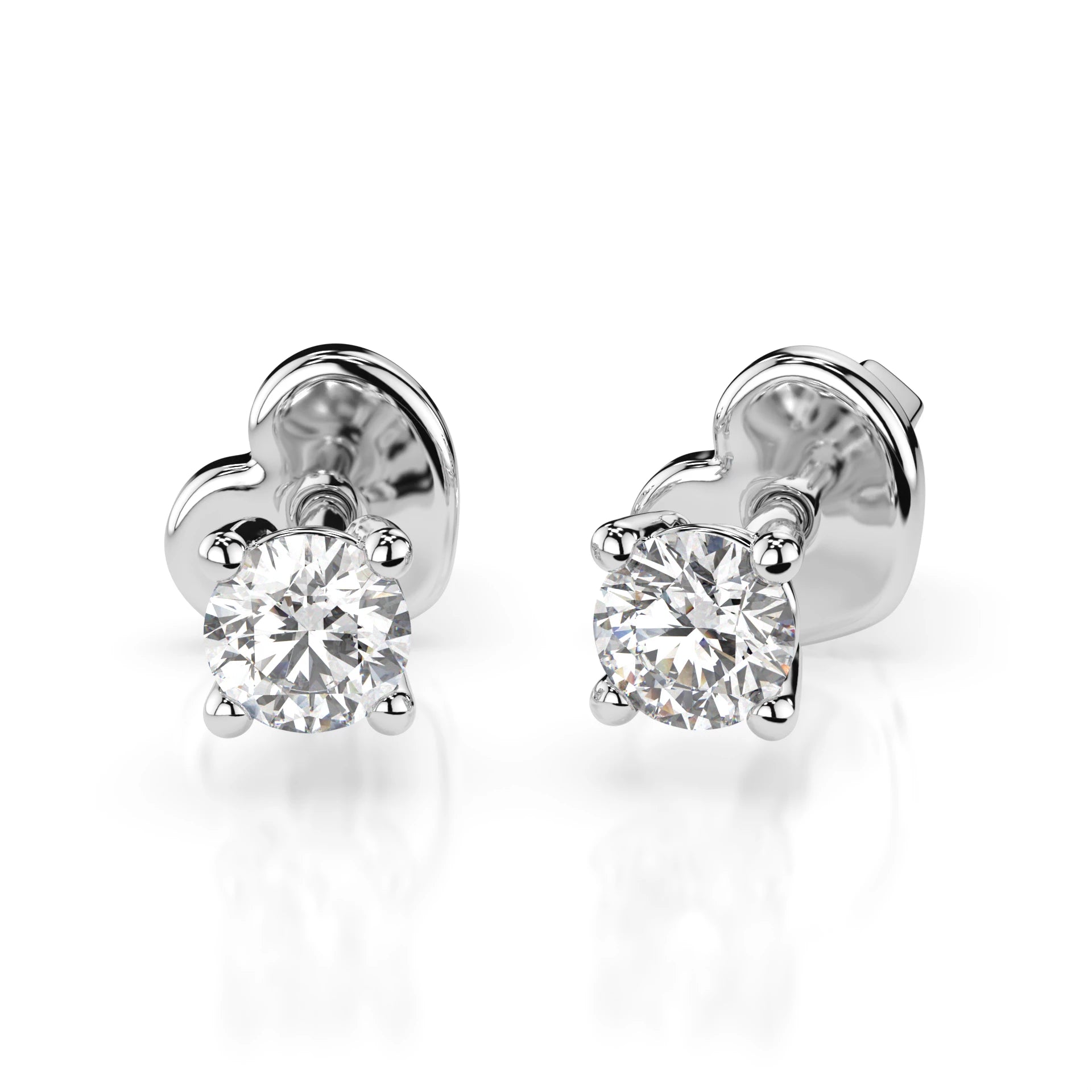 Solitaire Butterfly Earring (Round), 0.3 ct — 102-10012/1(3.4)