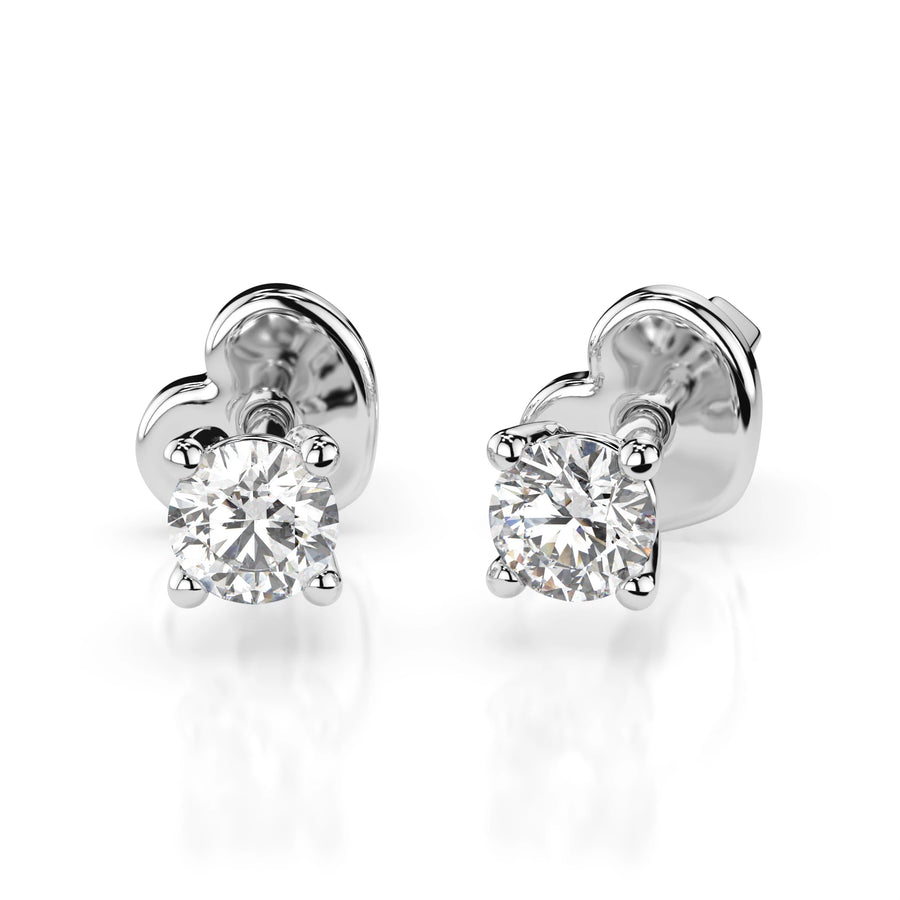 Diamond Stud Earrings Round 0.3ct by Qutahia Jewellery