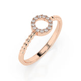 Minimalist Diamond Ring Round 0.08ct by Qutahia Jewellery