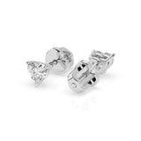 Diamond Stud Earrings Heart 0.6ct by Qutahia Jewellery