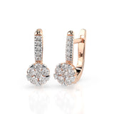 Illusion Diamond Earrings Round 0.12ct by Qutahia Jewellery