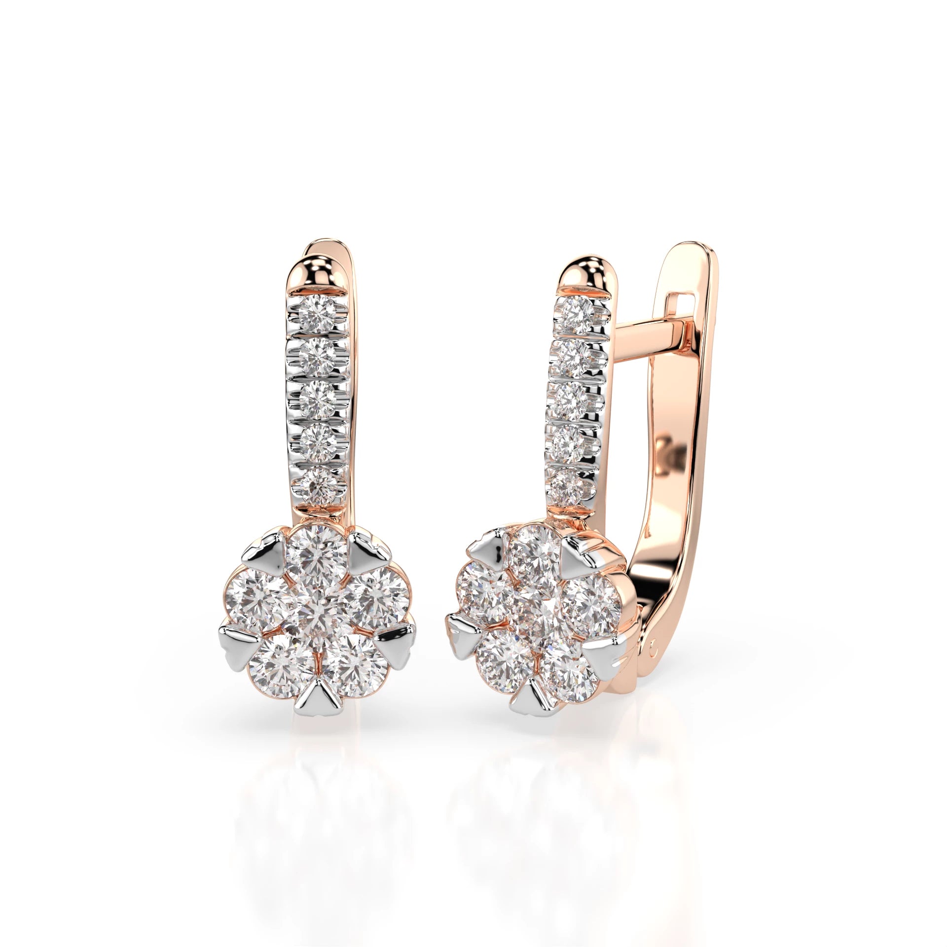 Illusion Earring (Round), 0.12 ct — 102-10015/4(2.5)