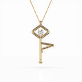 Delicate Diamond Necklace Round 0.1ct by Qutahia Jewellery