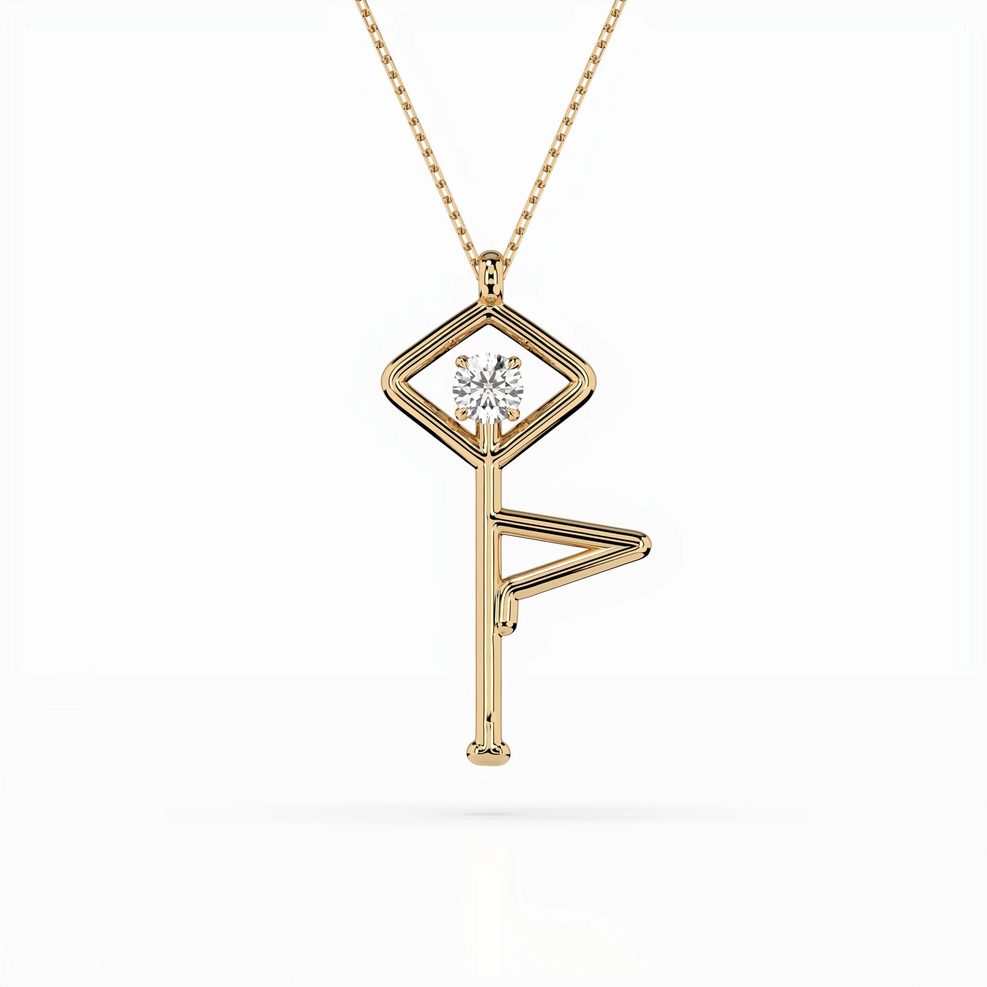 Minimalism Necklace (Round), 0.1 ct — 104-10063