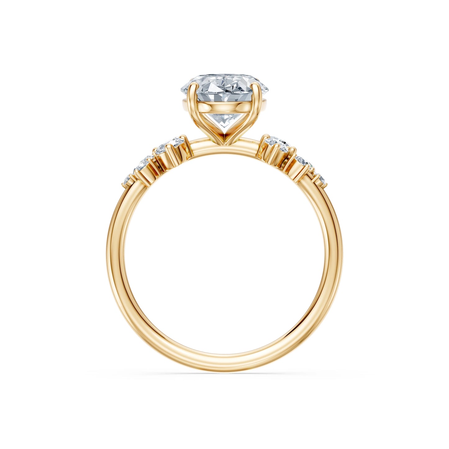 Oval Lab Grown Diamond Classic Pave Eternity Ring 2.0ct by Qutahia Jewellery