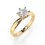 Solitaire Diamond Ring Round 0.7ct by Qutahia Jewellery