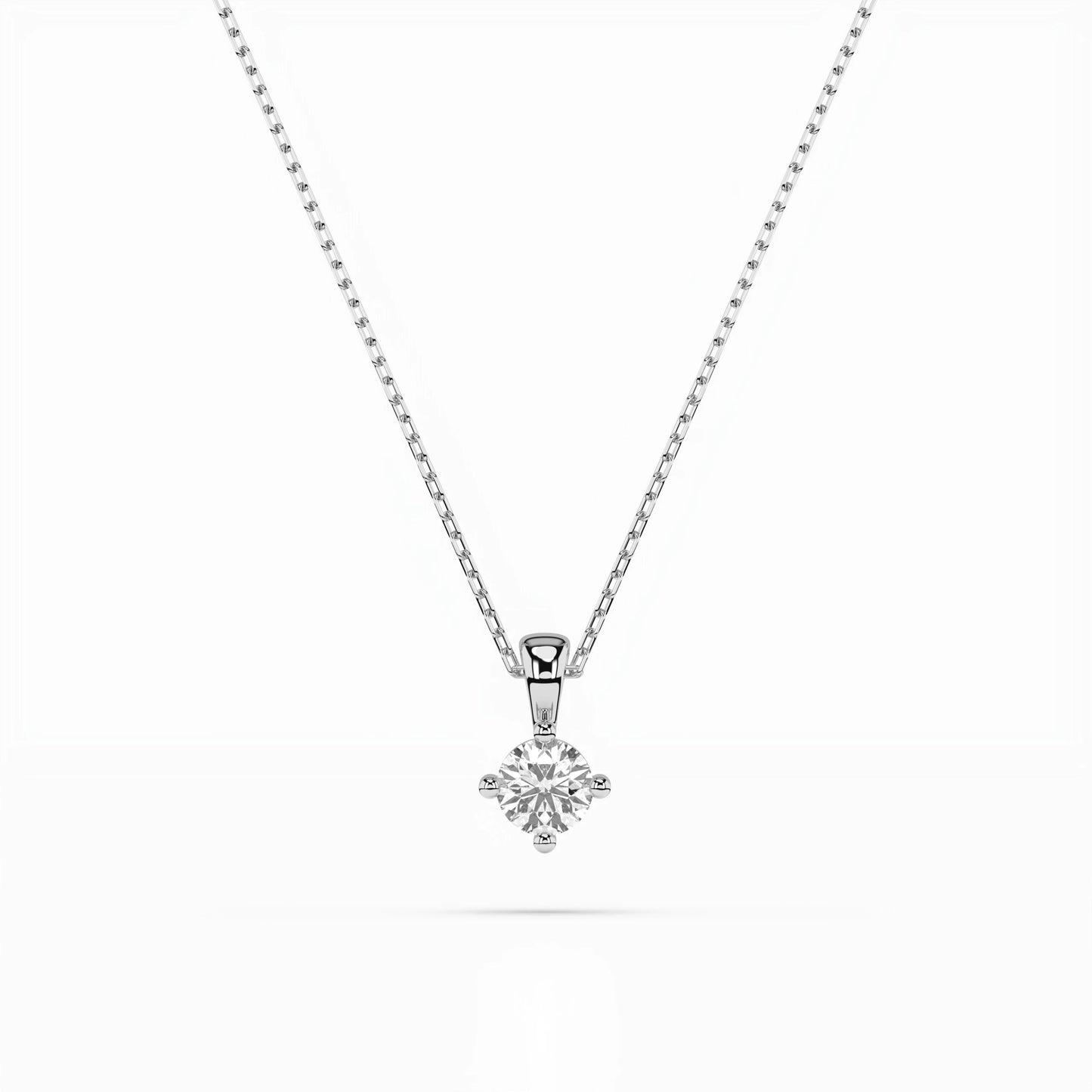 Solitaire Necklace (Round), 0.1 ct — 104-10011(3.0)