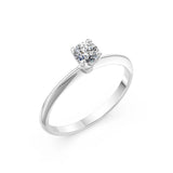 Solitaire Diamond Ring Round Brilliant 0.3ct by Qutahia Jewellery