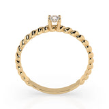 Solitaire Diamond Ring Round 0.06ct by Qutahia Jewellery