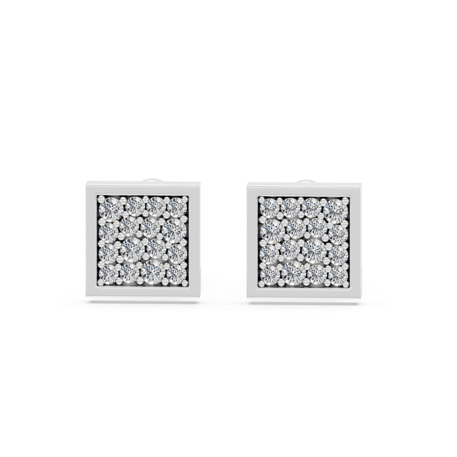 Small Diamond Earrings Round Brilliant 0.14ct by Qutahia Jewellery
