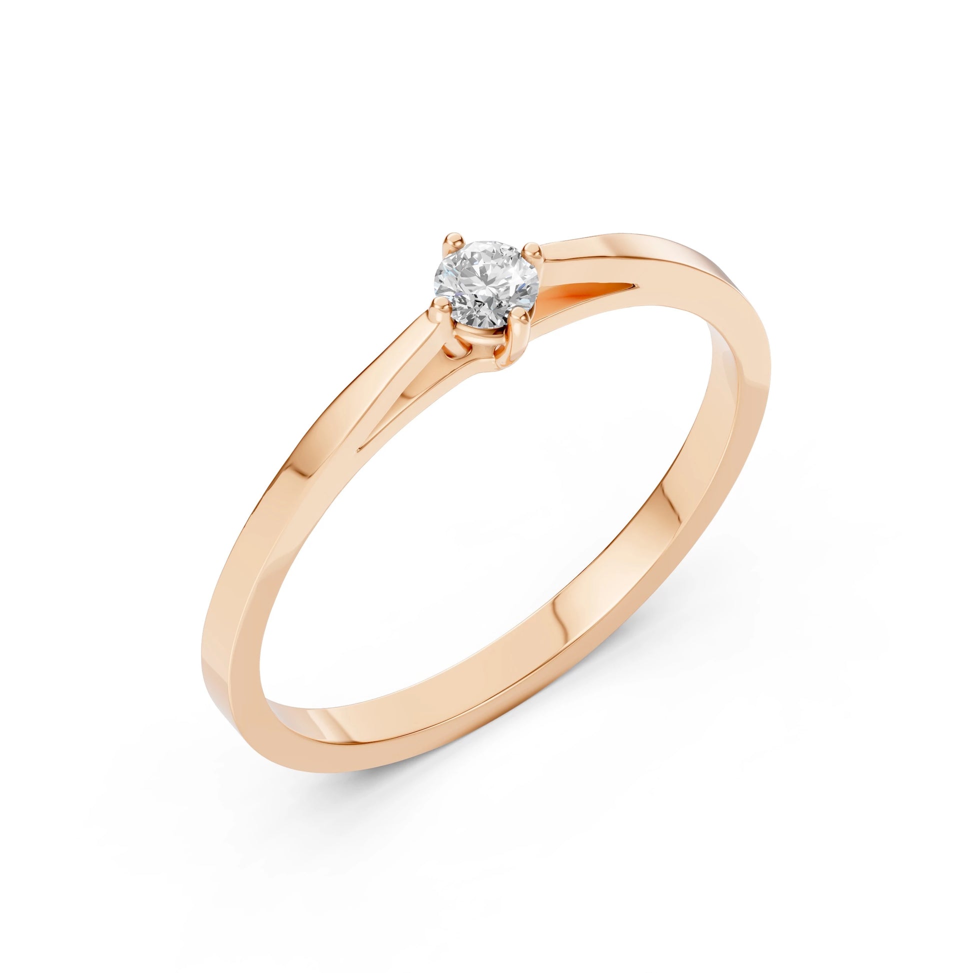 Solitaire Ring (Round), 0.1 ct — 101-10125(3.0)