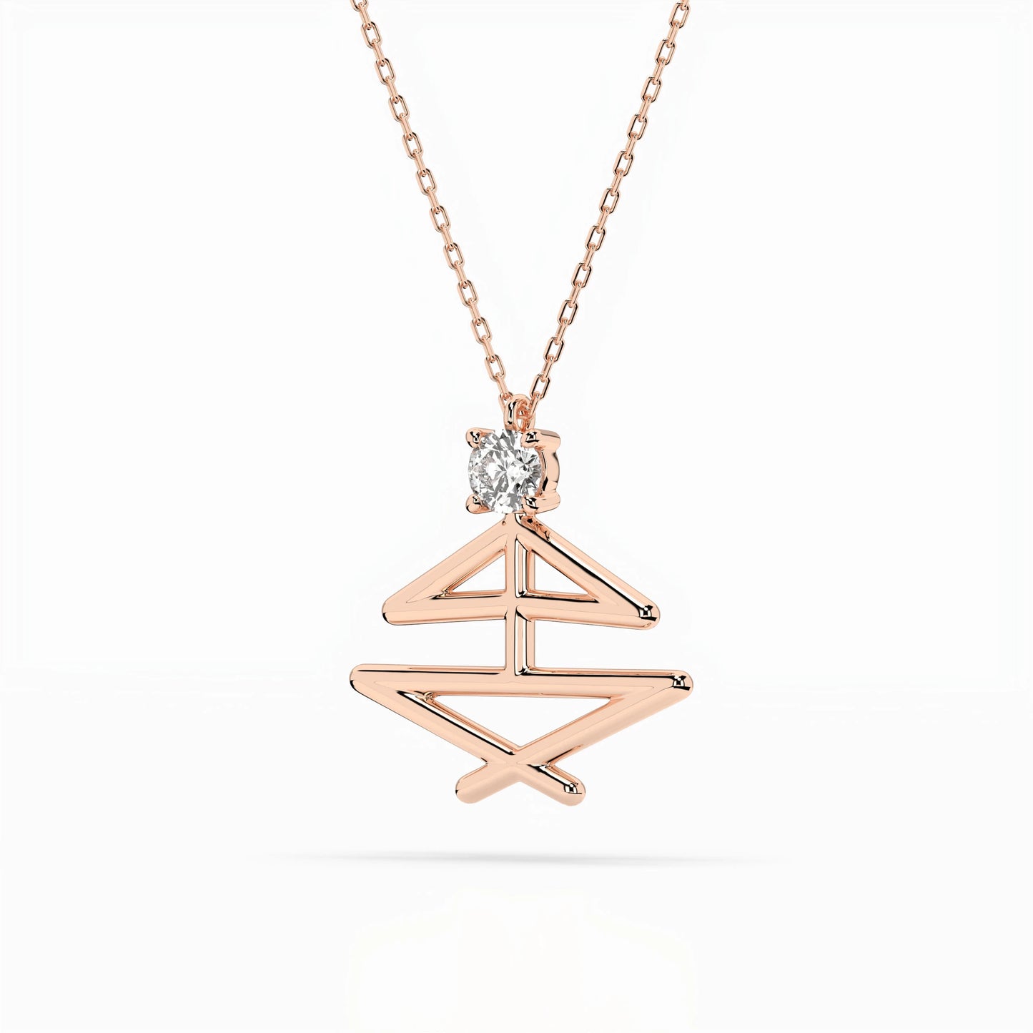Minimalism Necklace (Round), 0.1 ct — 104-10064